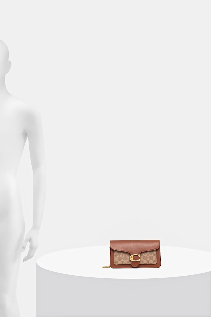 Kožená kabelka Coach Tabby Chain Clutch In Signature Canvas CE774