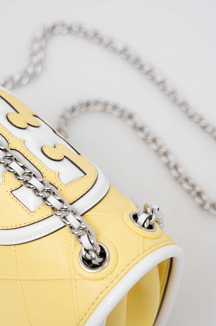 Kožená kabelka Tory Burch žltá 145585.700