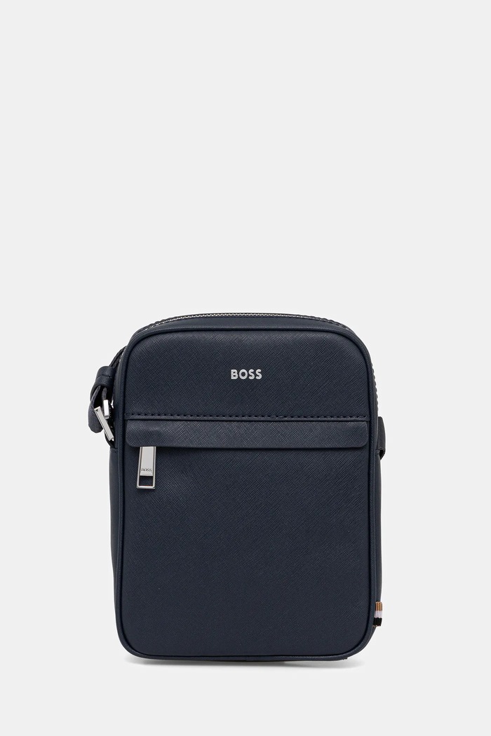 BOSS bőr oldaltáska nappa bőr kék 50483566