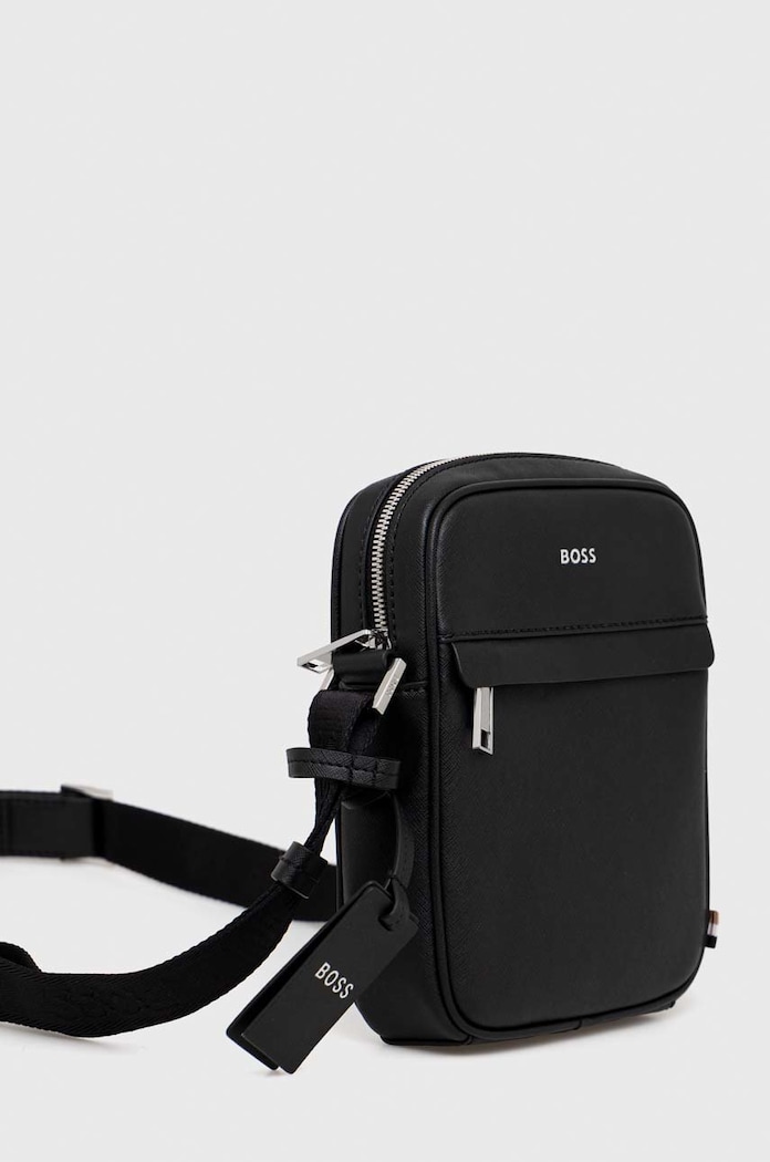 BOSS borsetă de piele Zair_NS zip 50483566 negru AA00