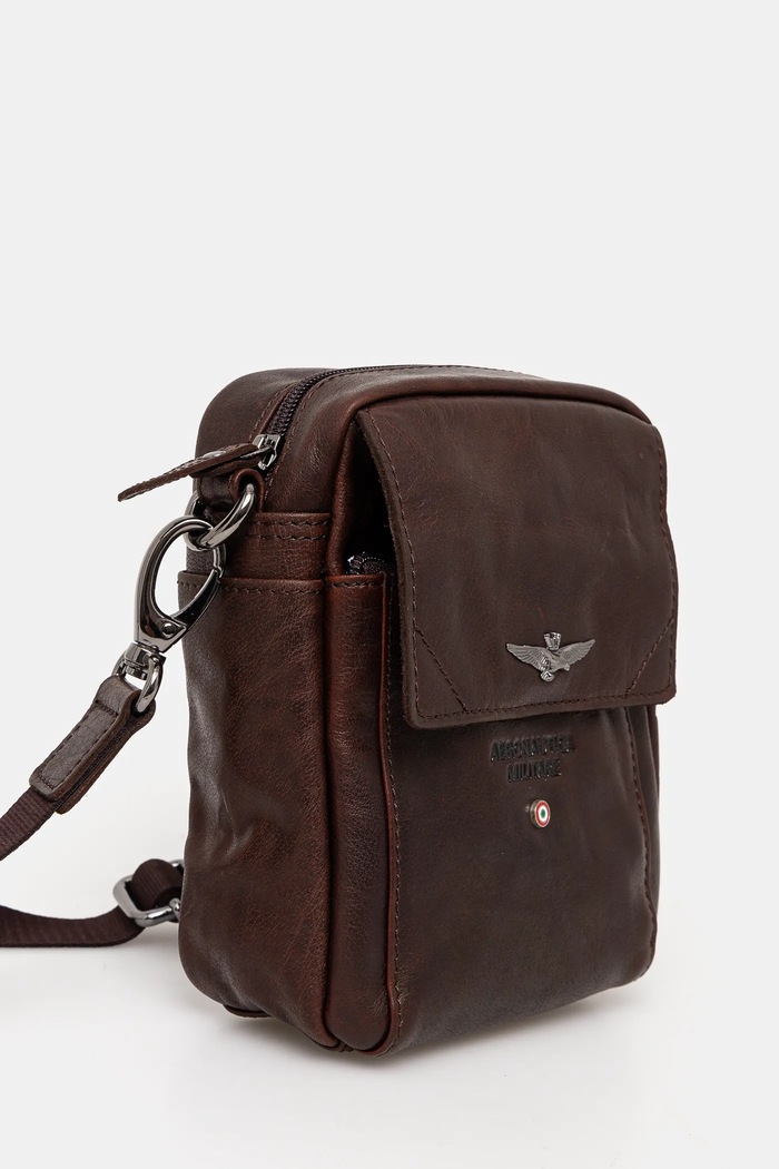 Aeronautica Militare borseta de piele AM307 maro SS23