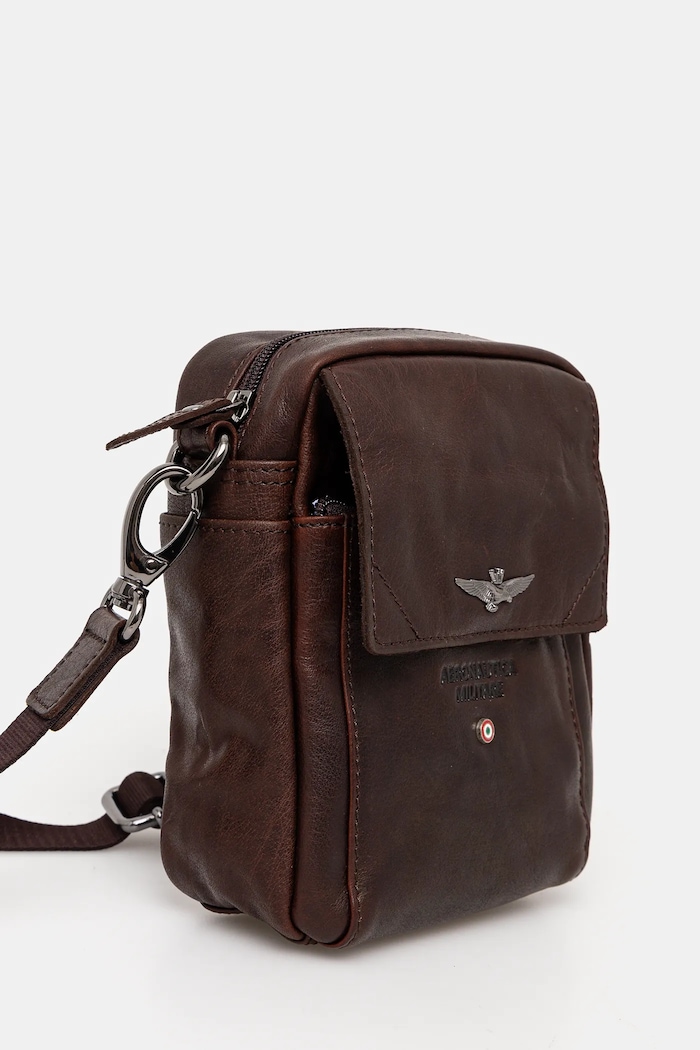 Aeronautica Militare borseta de piele AM307 maro SS23