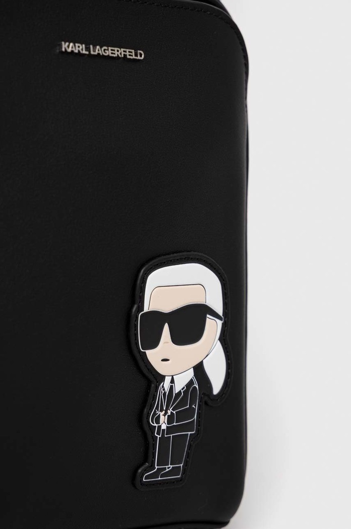 Kiegészítők Karl Lagerfeld bőr oldaltáska 230W3042 fekete