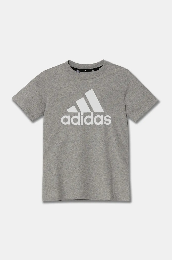 Παιδικό βαμβακερό μπλουζάκι adidas U BL HR6379 γκρί SS23