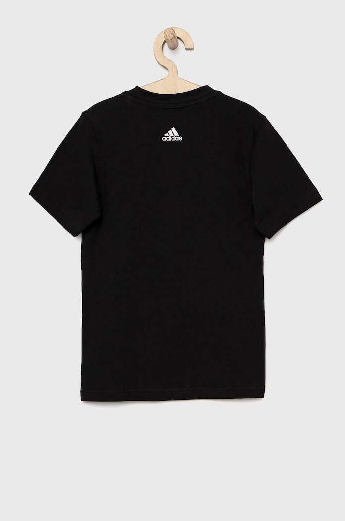 Момче Детска памучна тениска adidas U LIN HR6400 черен