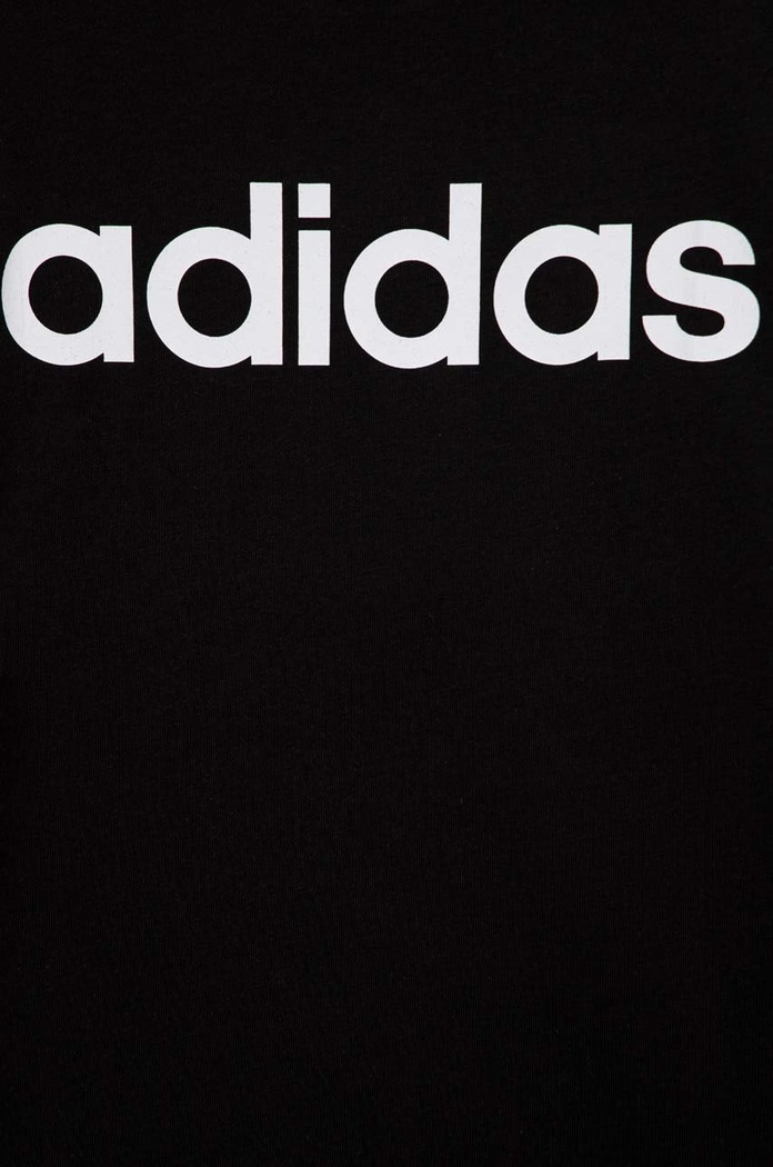 Детска памучна тениска adidas U LIN черен HR6400