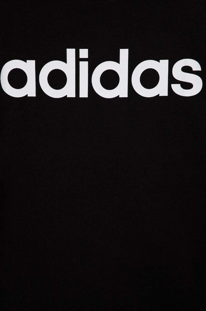 Детска памучна тениска adidas U LIN черен HR6400