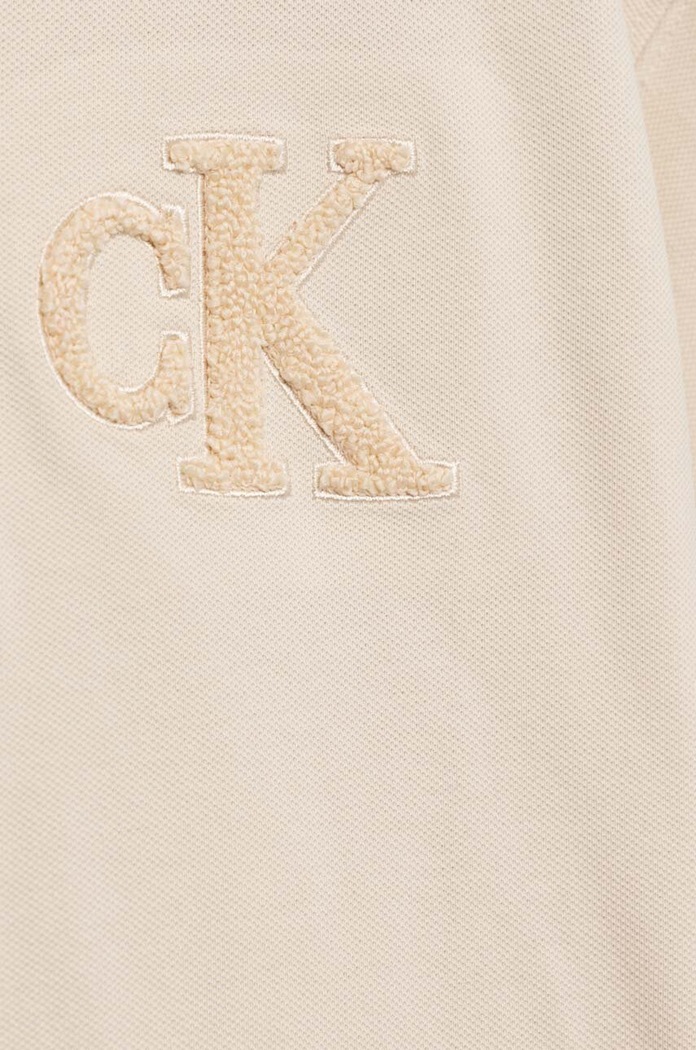 Chłopiec Calvin Klein Jeans t-shirt dziecięcy IB0IB01651.PPYX beżowy