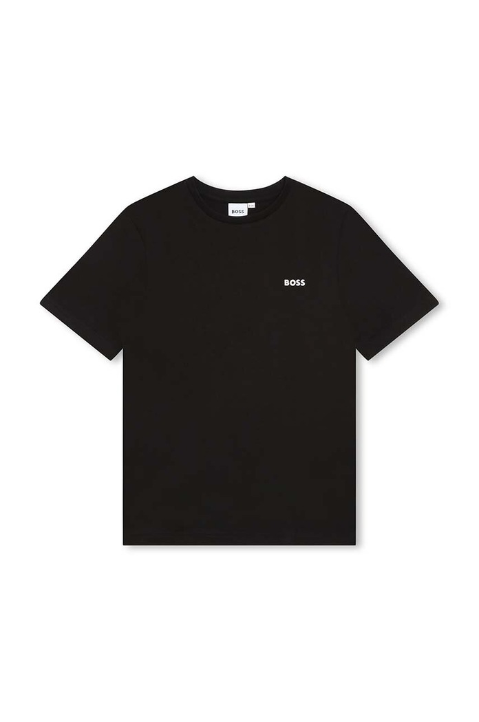 BOSS t-shirt bawełniany dziecięcy bawełna czarny J25P23.162.174