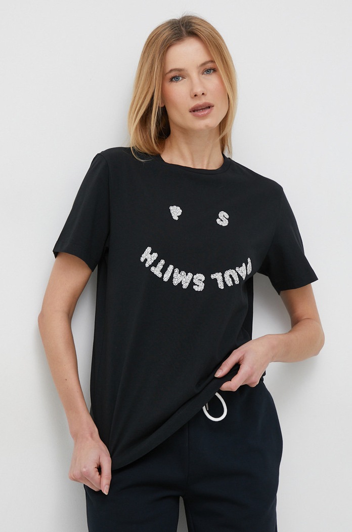 PS Paul Smith t-shirt bawełniany nadruk czarny W2R.232V.KP3638