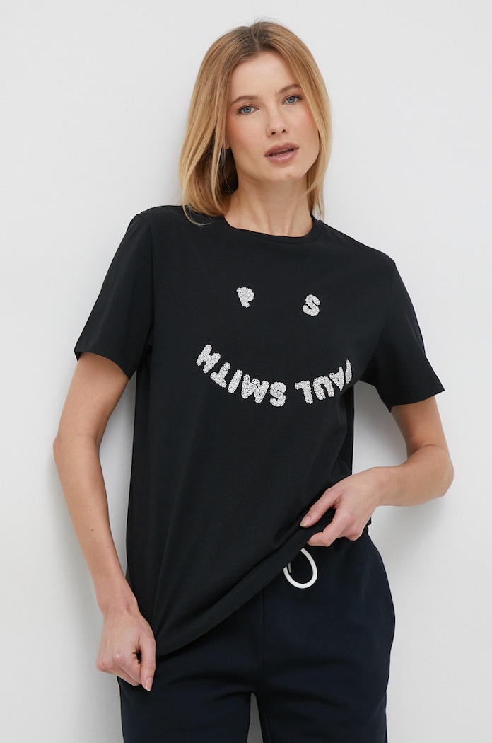 PS Paul Smith t-shirt bawełniany nadruk czarny W2R.232V.KP3638