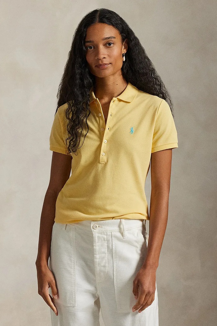 Polo Ralph Lauren polo z elastanem żółty 211870245
