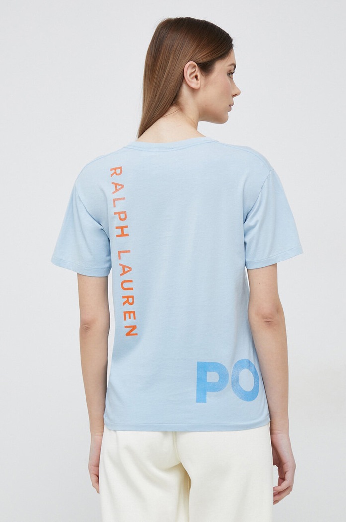 Ρούχα Βαμβακερό μπλουζάκι Polo Ralph Lauren 211892648 μπλε