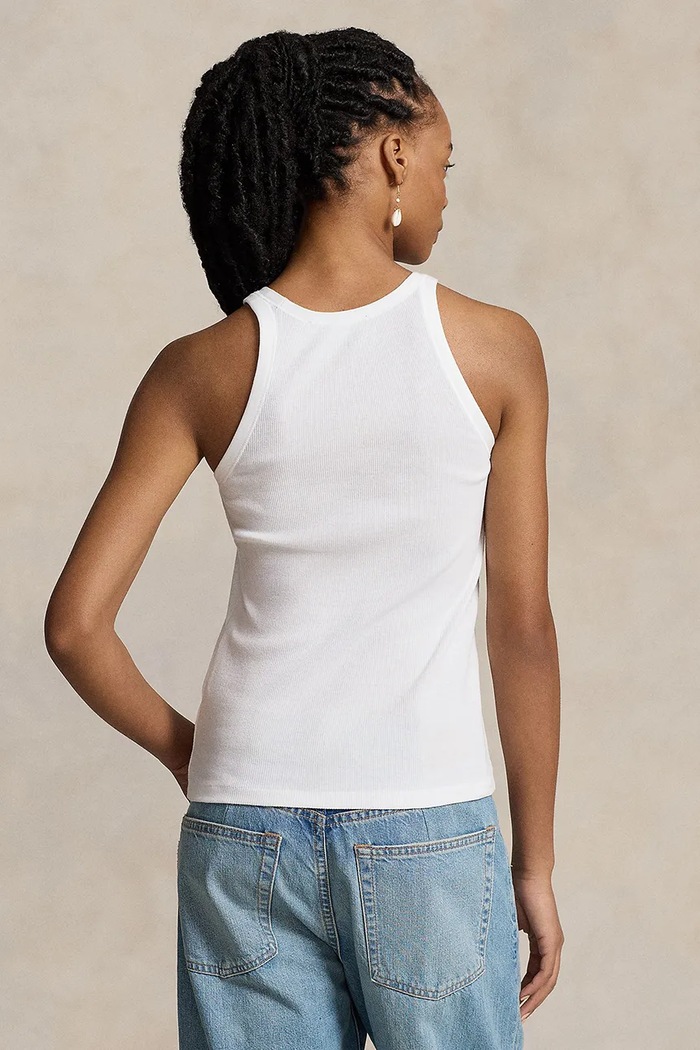 Pamučni top Polo Ralph Lauren 211897541 bijela AW23