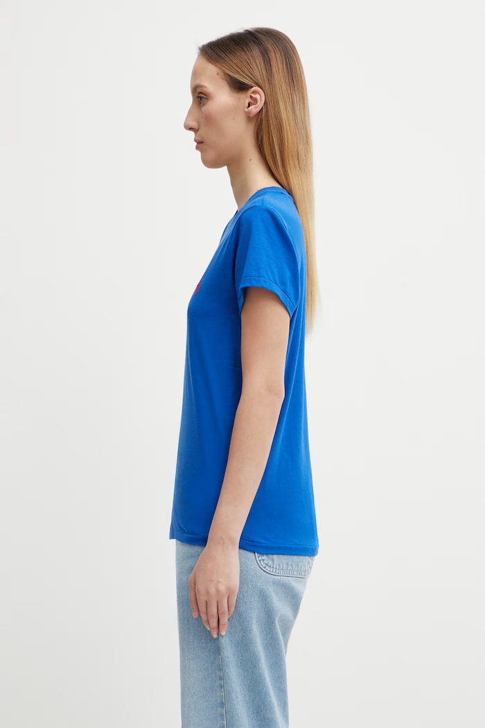 Polo Ralph Lauren T-shirt bawełniany 211898698 niebieski AA00