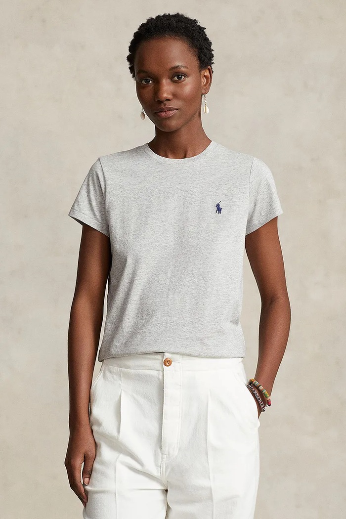 Polo Ralph Lauren t-shirt in cotone semplice grigio 211898698