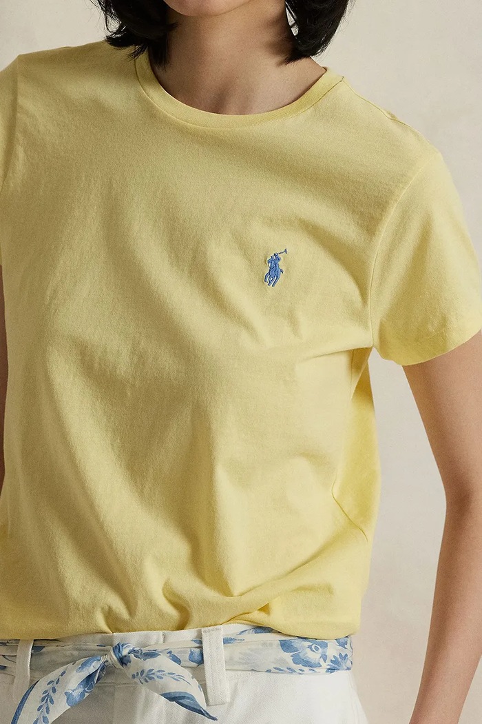 Памучна тениска Polo Ralph Lauren жълт 211898698