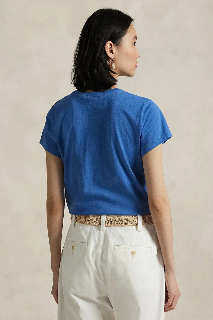 Bavlnené tričko Polo Ralph Lauren 211898698 modrá AA00