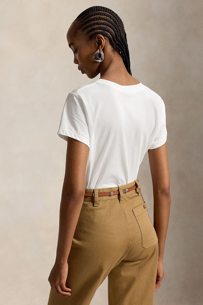 Памучна тениска Polo Ralph Lauren 211902403 бял AA00