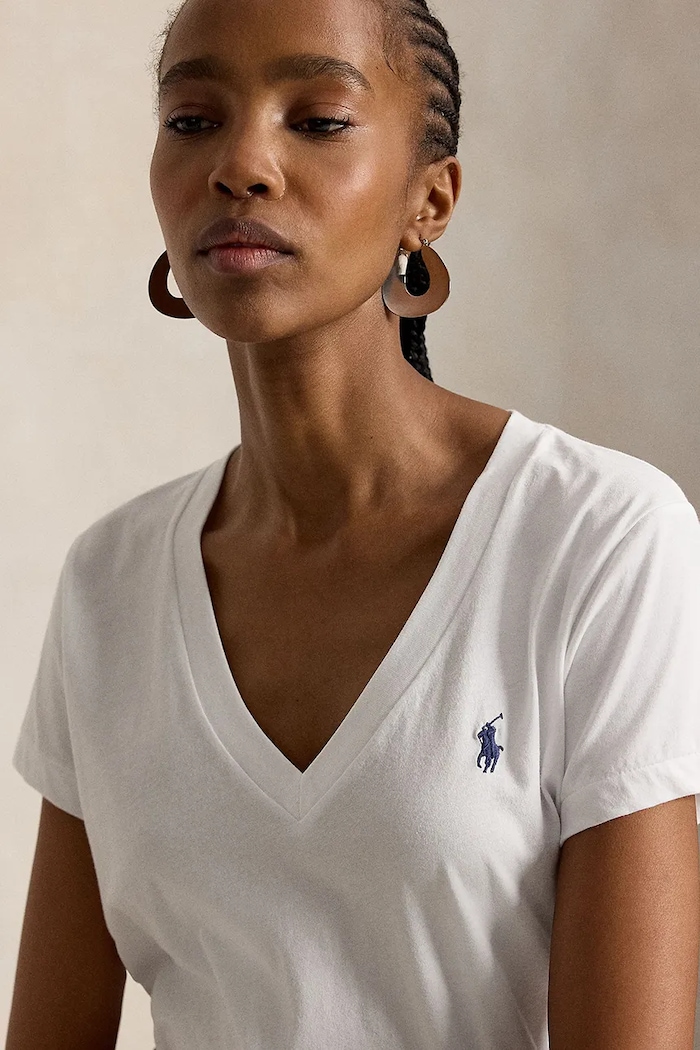 Памучна тениска Polo Ralph Lauren бял 211902403