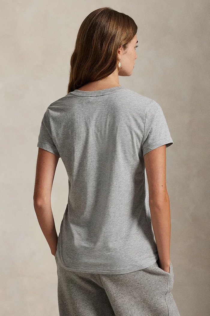 Памучна тениска Polo Ralph Lauren 211902403 сив AA00