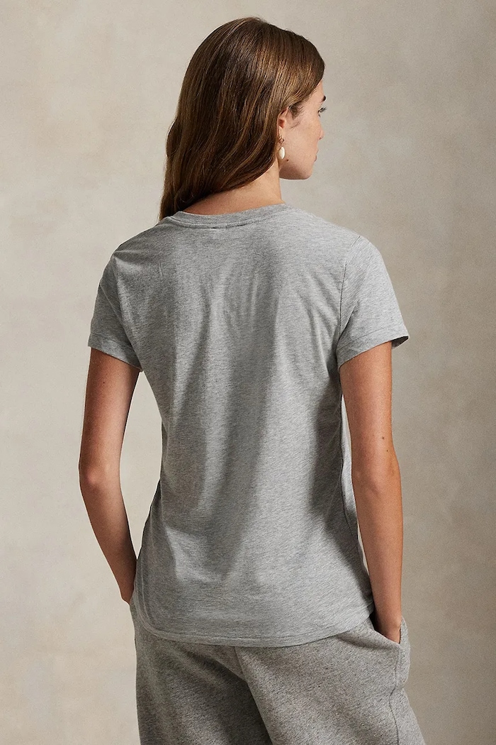 Памучна тениска Polo Ralph Lauren 211902403 сив AA00