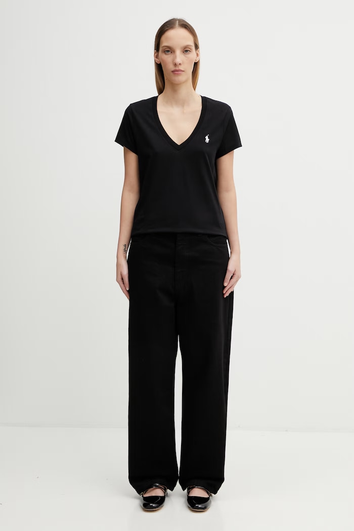 Хлопковая футболка Polo Ralph Lauren 211902403 чёрный