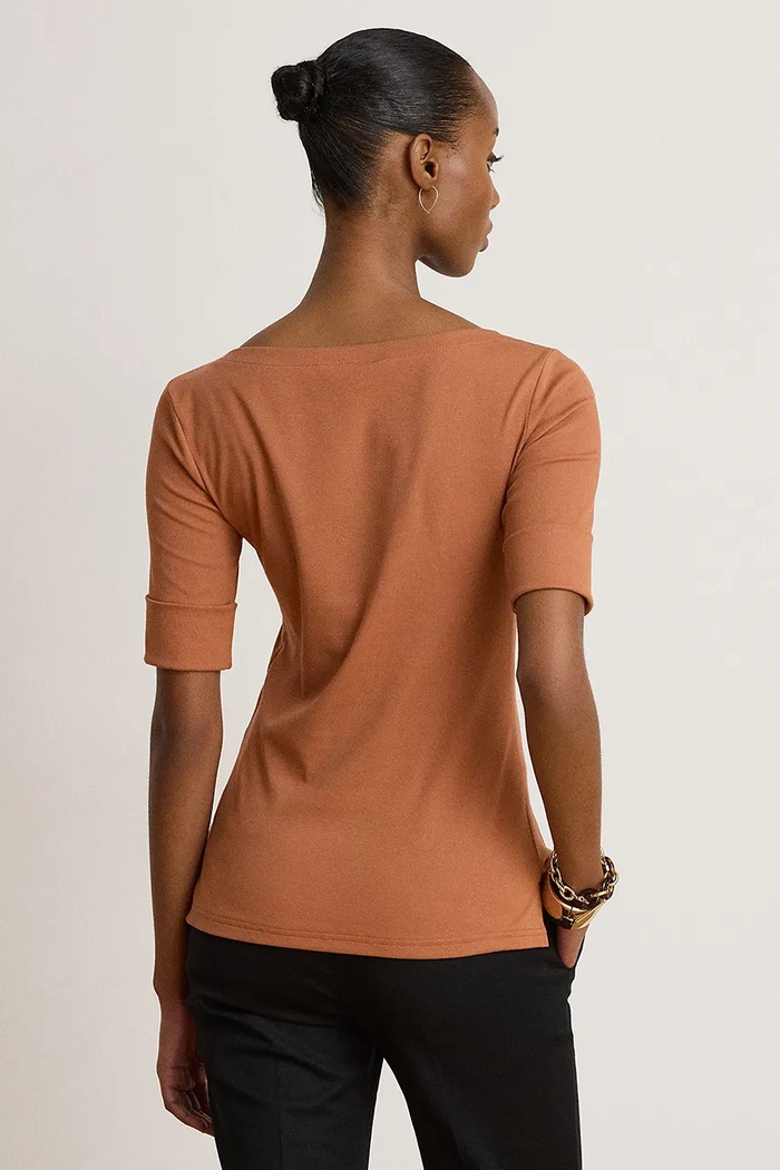 Lauren Ralph Lauren T-shirt damski z bawełną 200654963 pomarańczowy SS26