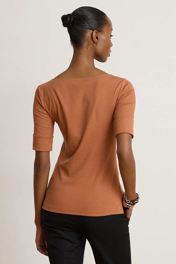 Lauren Ralph Lauren T-shirt damski z bawełną 200654963 pomarańczowy SS26