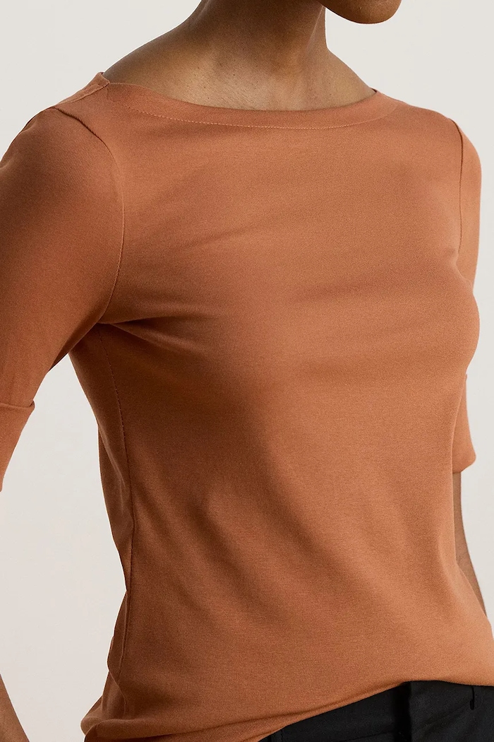 Lauren Ralph Lauren T-shirt damski z bawełną pomarańczowy 200654963