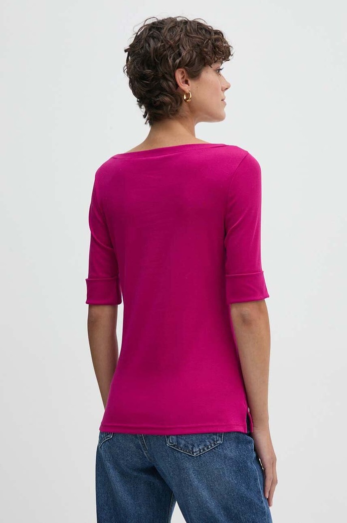 Odzież Lauren Ralph Lauren T-shirt damski z bawełny 200654963 różowy