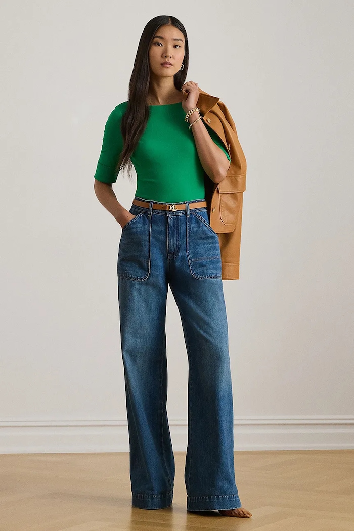 Îmbrăcăminte Lauren Ralph Lauren tricou de femei cu bumbac 200654963 verde