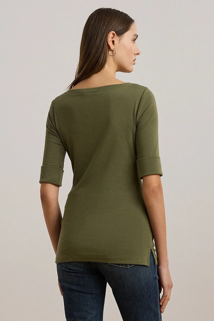 Lauren Ralph Lauren női pamut póló 200654963 zöld SS26