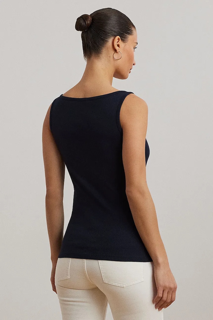 Lauren Ralph Lauren top femei cu bumbac 200704777 bleumarin SS26