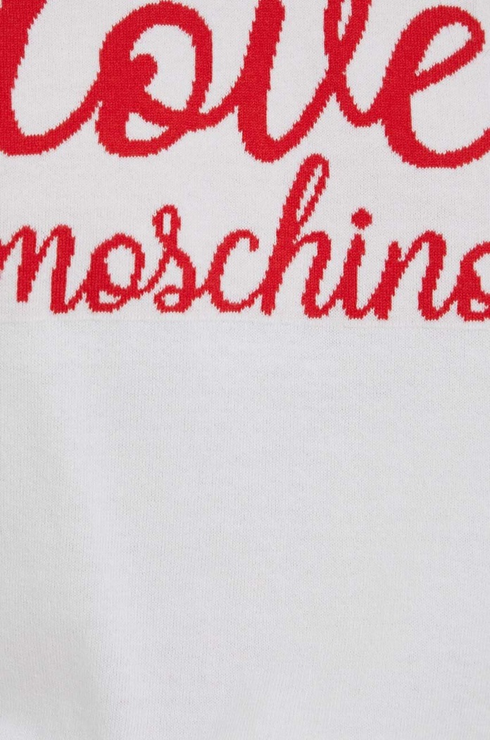 Bombažna kratka majica Love Moschino W.S.M57.10.X.1472 bela