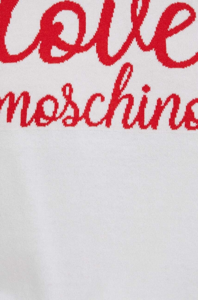 Bombažna kratka majica Love Moschino W.S.M57.10.X.1472 bela