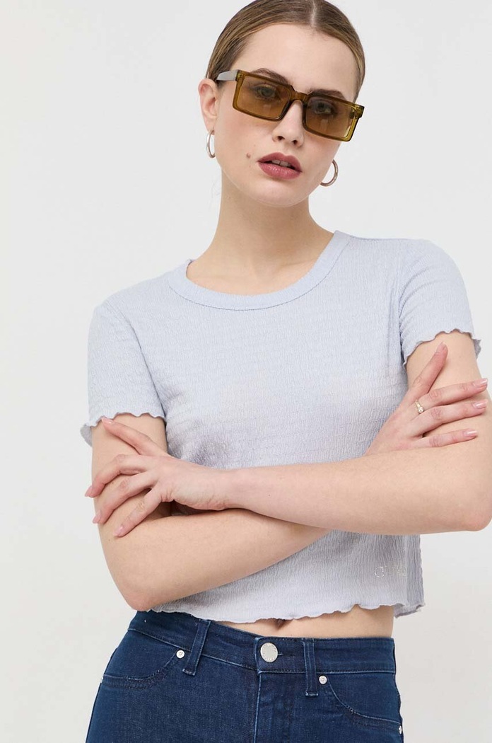 Guess t-shirt SMOKED elasztánnal kék W3GP34.KBQI0