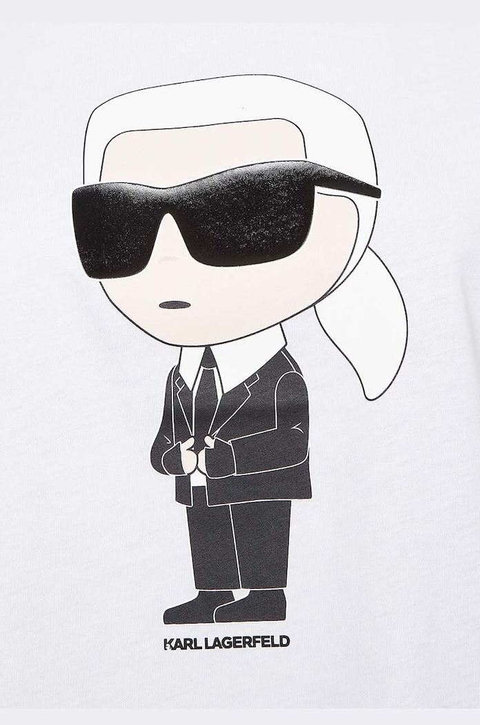 Βαμβακερό μπλουζάκι Karl Lagerfeld 230W1700 λευκό AW24