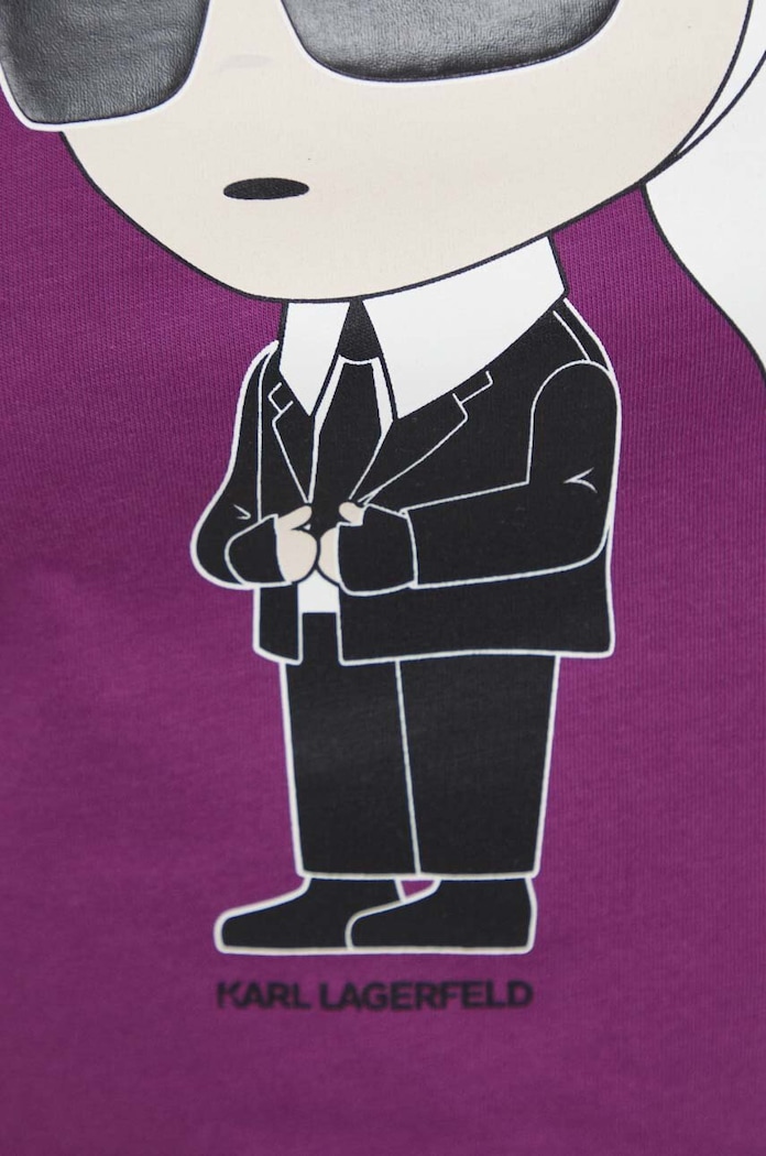 T-shirt bawełniany Karl Lagerfeld 230W1700 fioletowy