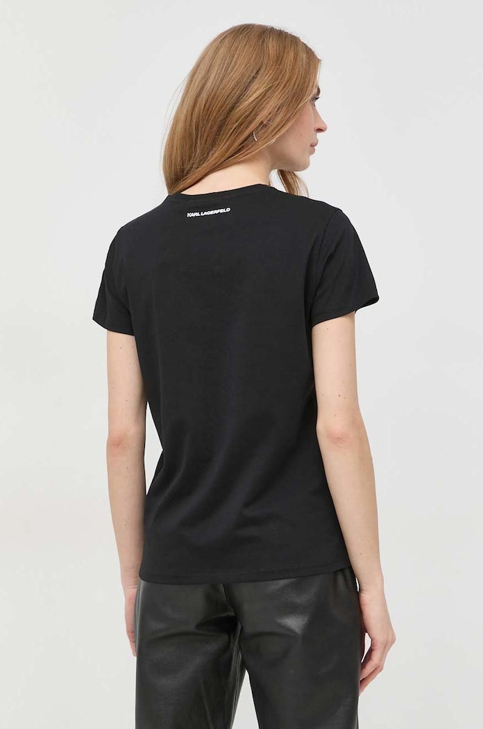 Oblečenie Bavlnené tričko Karl Lagerfeld 230W1700 čierna