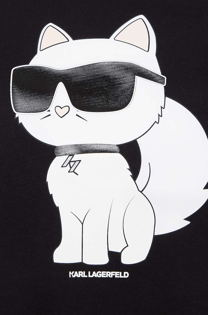 Bavlněné tričko Karl Lagerfeld 230W1703 černá AW24
