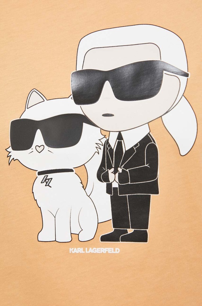 Karl Lagerfeld t-shirt bawełniany 230W1704 pomarańczowy