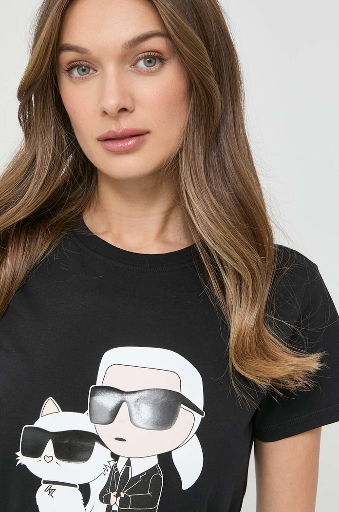 Bavlnené tričko Karl Lagerfeld 230W1704 čierna