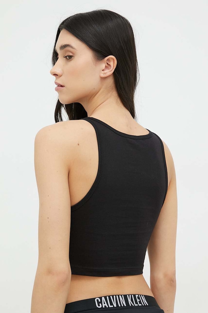 Odzież Calvin Klein top bawełniany KW0KW02092.PPYX czarny