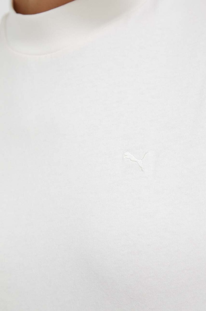 Βαμβακερό μπλουζάκι Puma μπεζ 537977