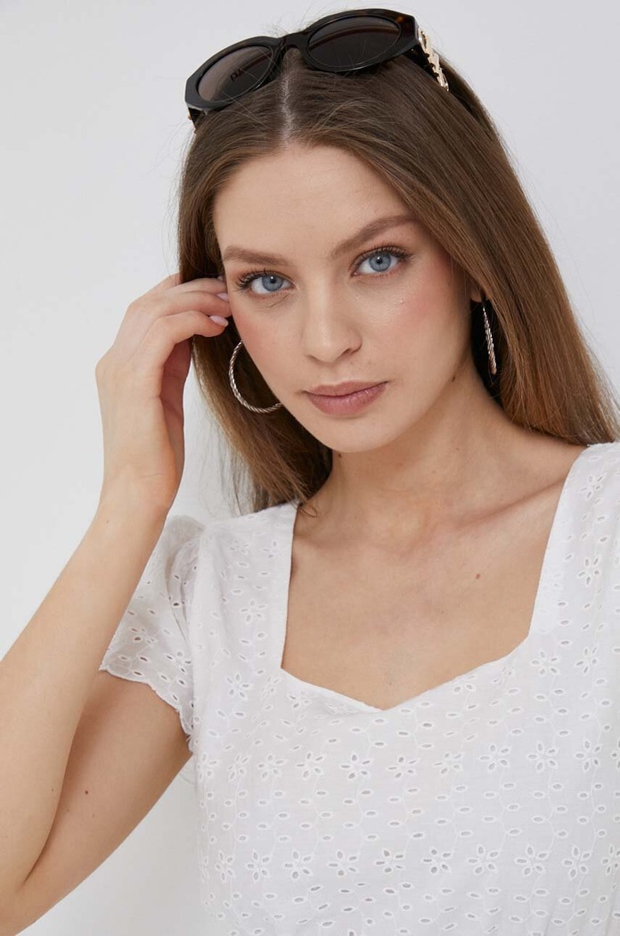Bavlnený top Pepe Jeans Artemis biela PL304437.800