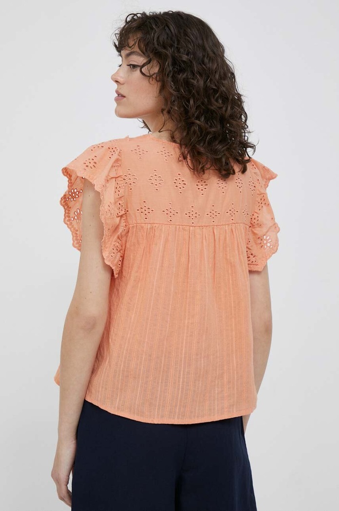 Odzież Pepe Jeans bluzka bawełniana Anaise PL304433.118 pomarańczowy