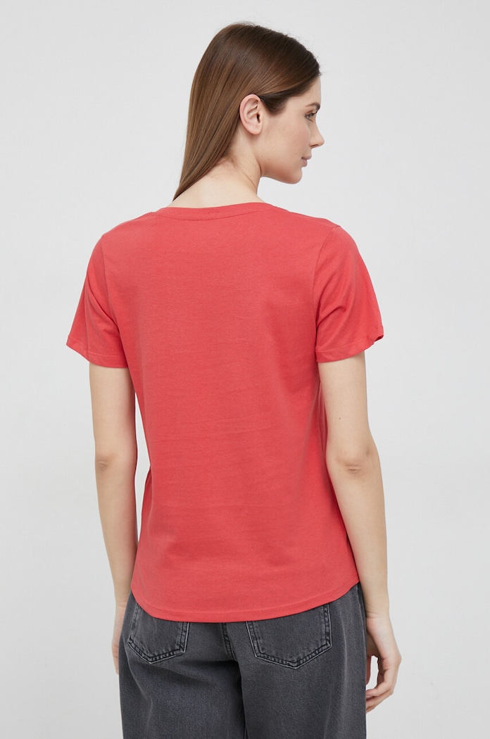 Ρούχα Βαμβακερό μπλουζάκι Pepe Jeans Wendy V Neck PL505482.217 κόκκινο