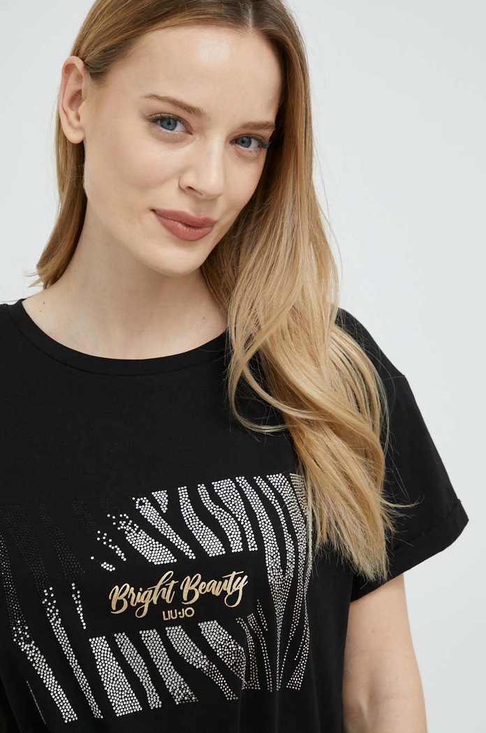 Liu Jo t-shirt bawełniany WA3332.J6410 czarny