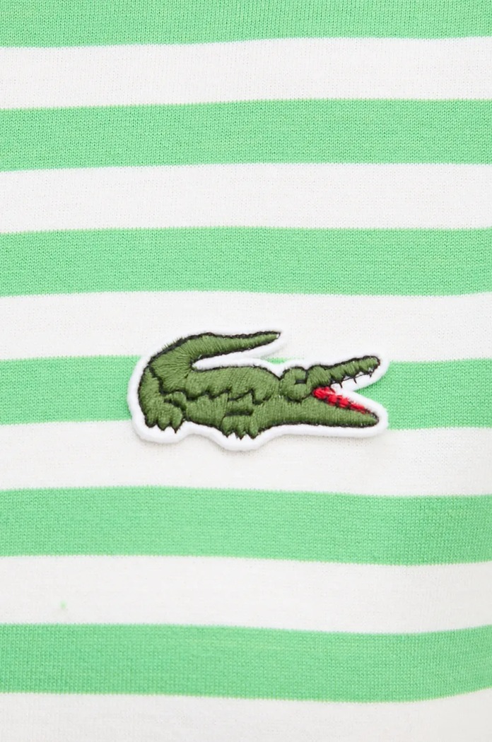 Памучна тениска Lacoste TF2594 зелен